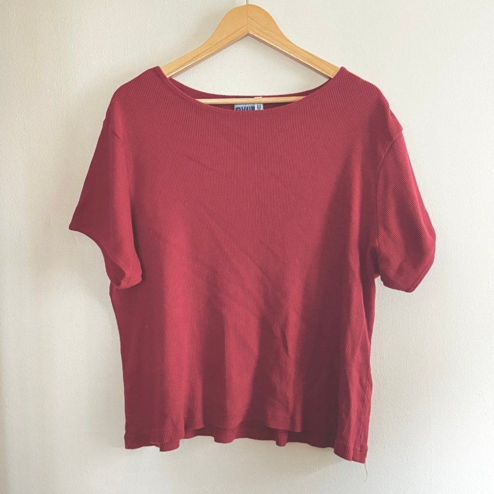 Venezia Jeans Clothing Company Red Ribbed Women's Top Size 18/20